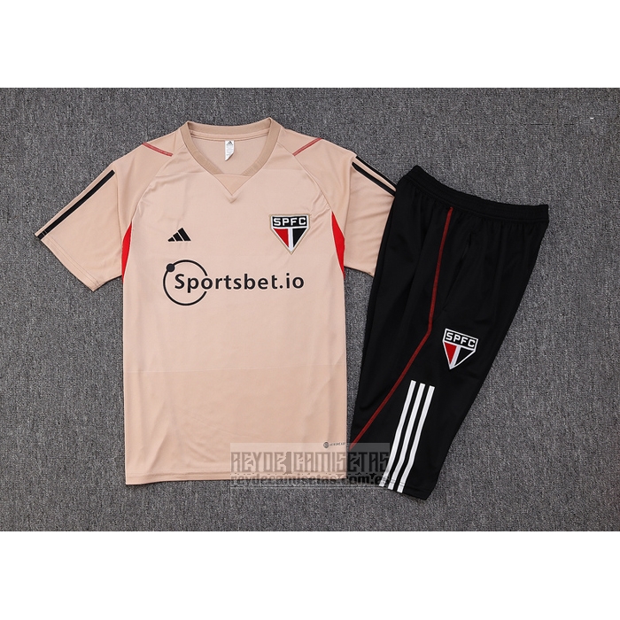Chandal del Sao Paulo Manga Corta 2023-2024 Amarillo - Pantalon Corto